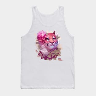 Tiger with Flower Tank Top